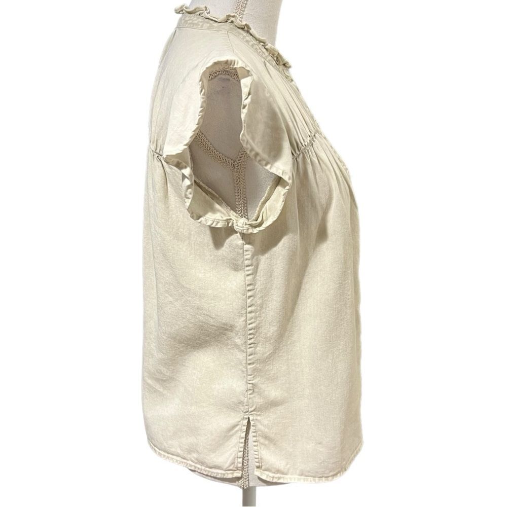 Rails Light Gray Ruffle Sleeve Top - Picture 6 of 14